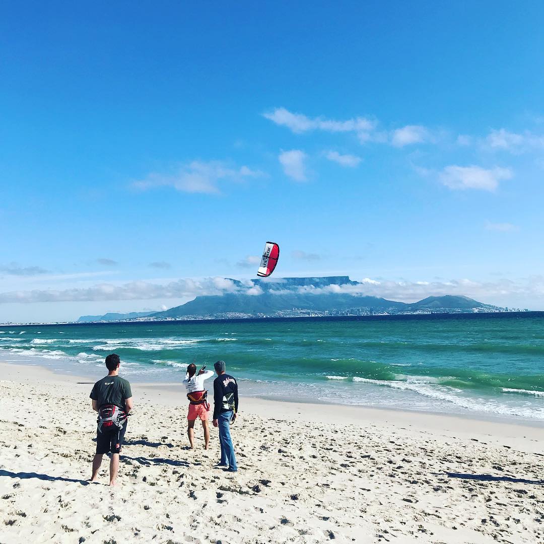 Kitesurfing action shot